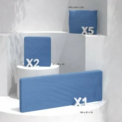 Accessoires Et Coussins|MOBELLIA Coussins de remplacement pour salon de jardin Calvi 5 places Bleu