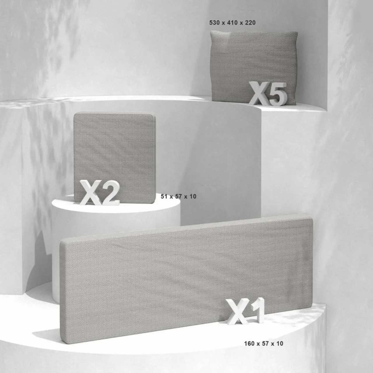 Accessoires Et Coussins|MOBELLIA Coussins de remplacement pour salon de jardin Calvi 5 places Taupe