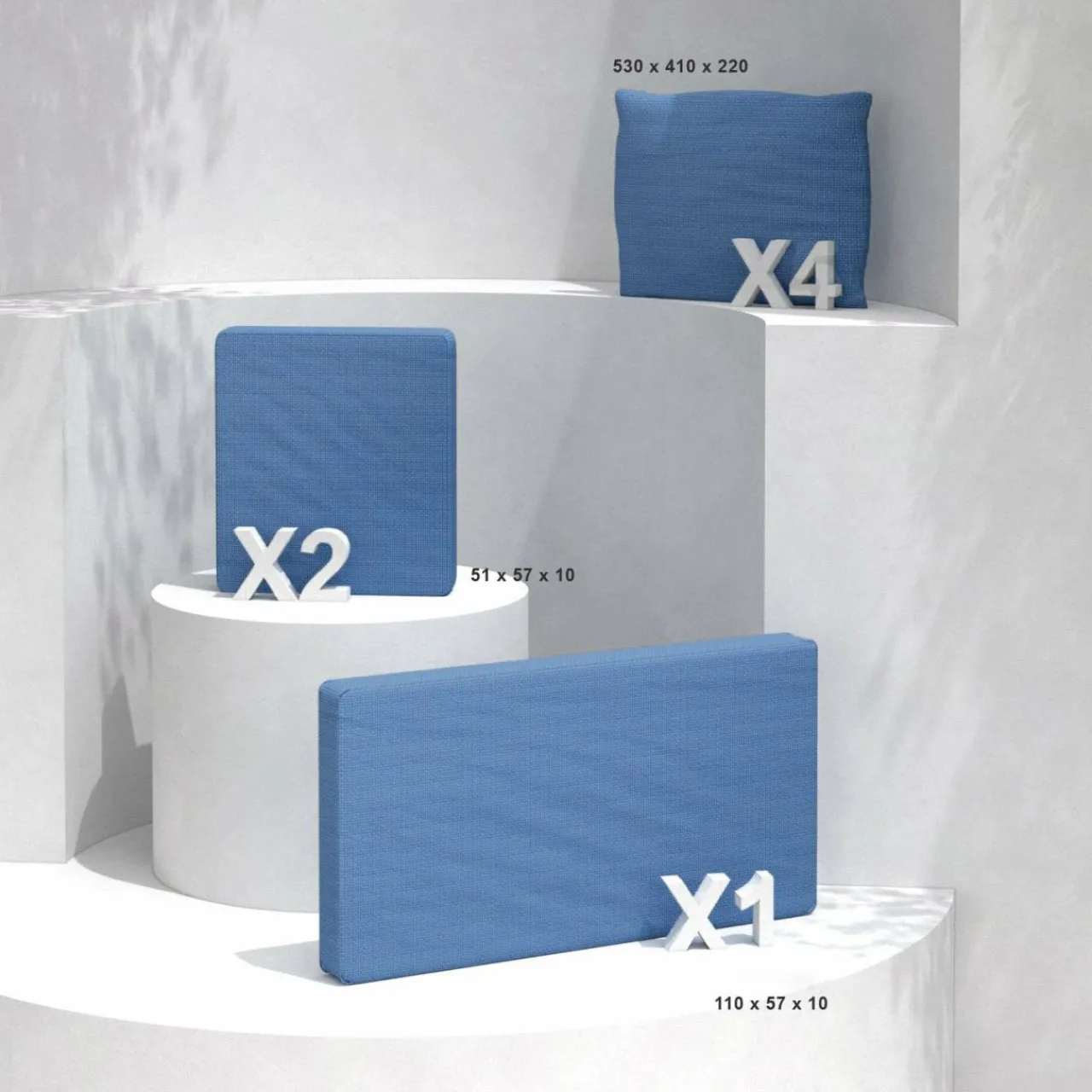 Accessoires Et Coussins|MOBELLIA Coussins de remplacement pour salon de jardin Calvi 4 places Bleu