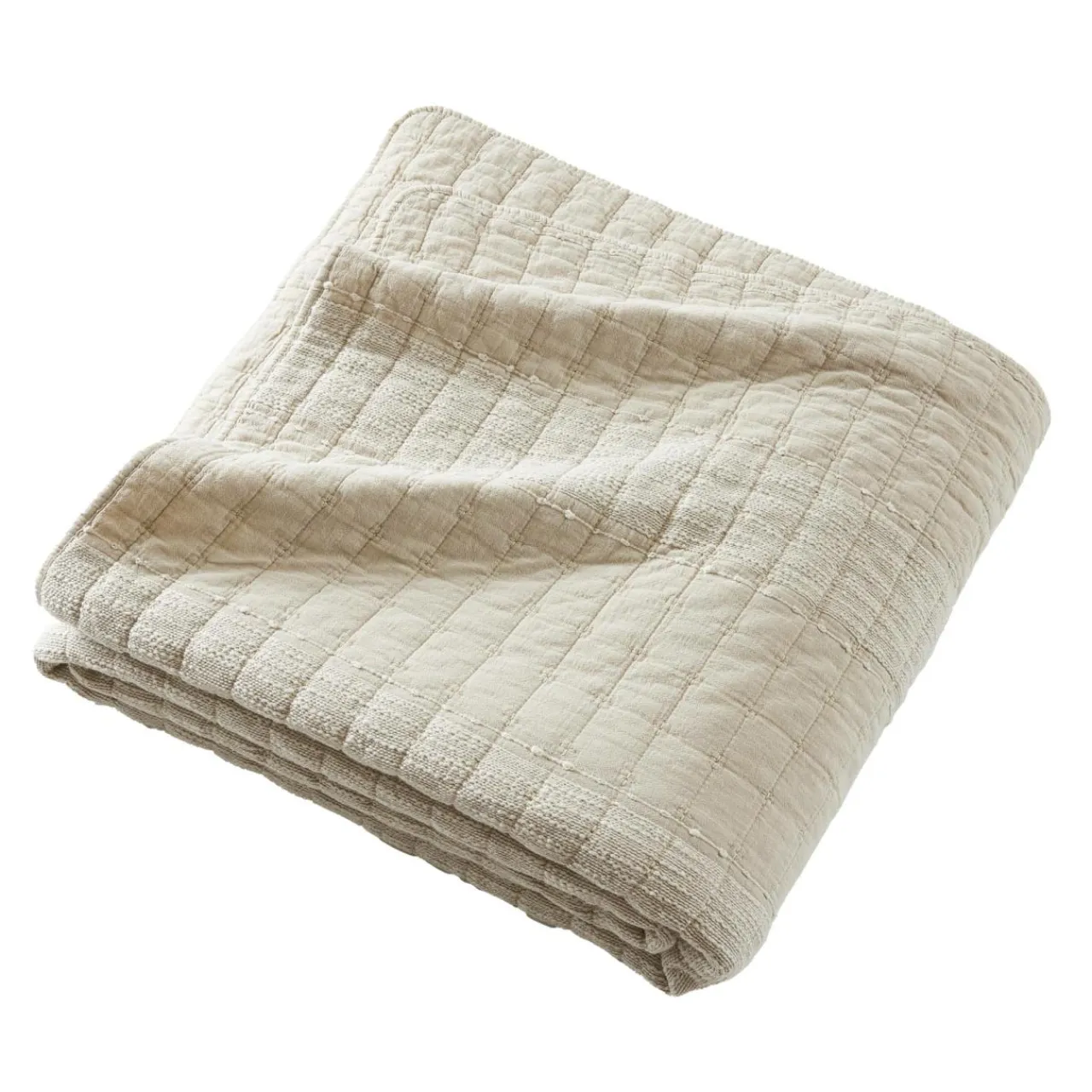 Couvre-Lit Et Édredon|EMINZA Couvre-lit coton matelassé (240 x 260 cm) Lena sable Beige