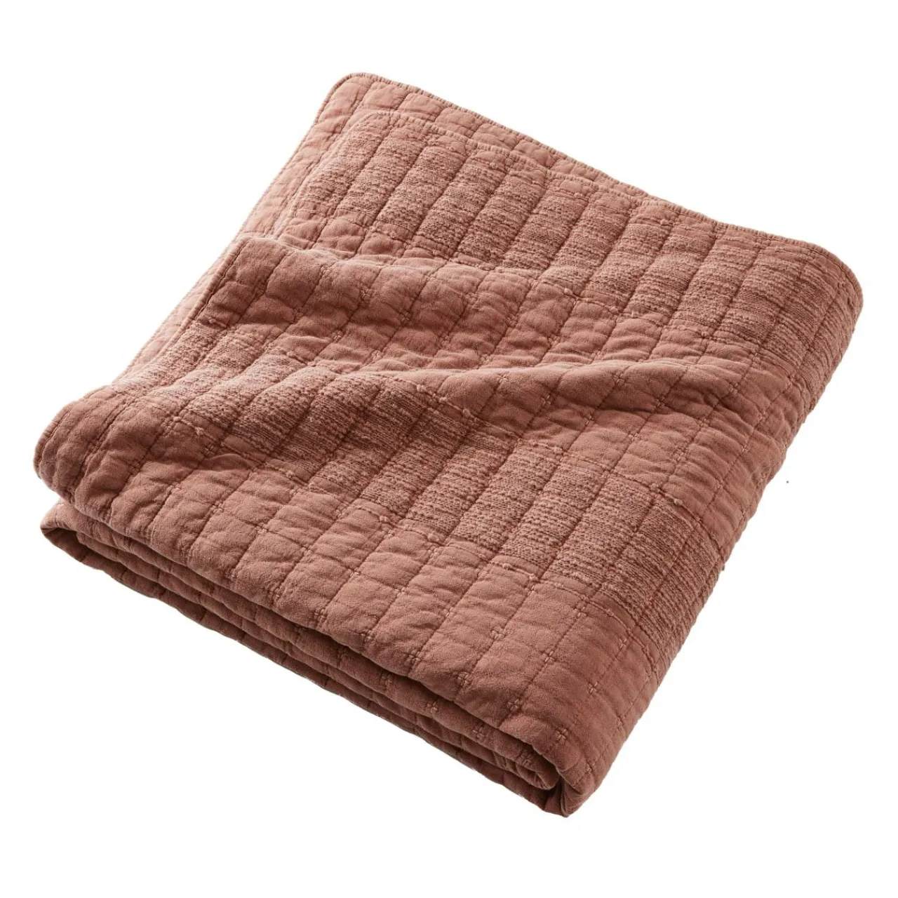 Couvre-Lit Et Édredon|EMINZA Couvre-lit coton matelassé (220 x 240 cm) Lena Terracotta