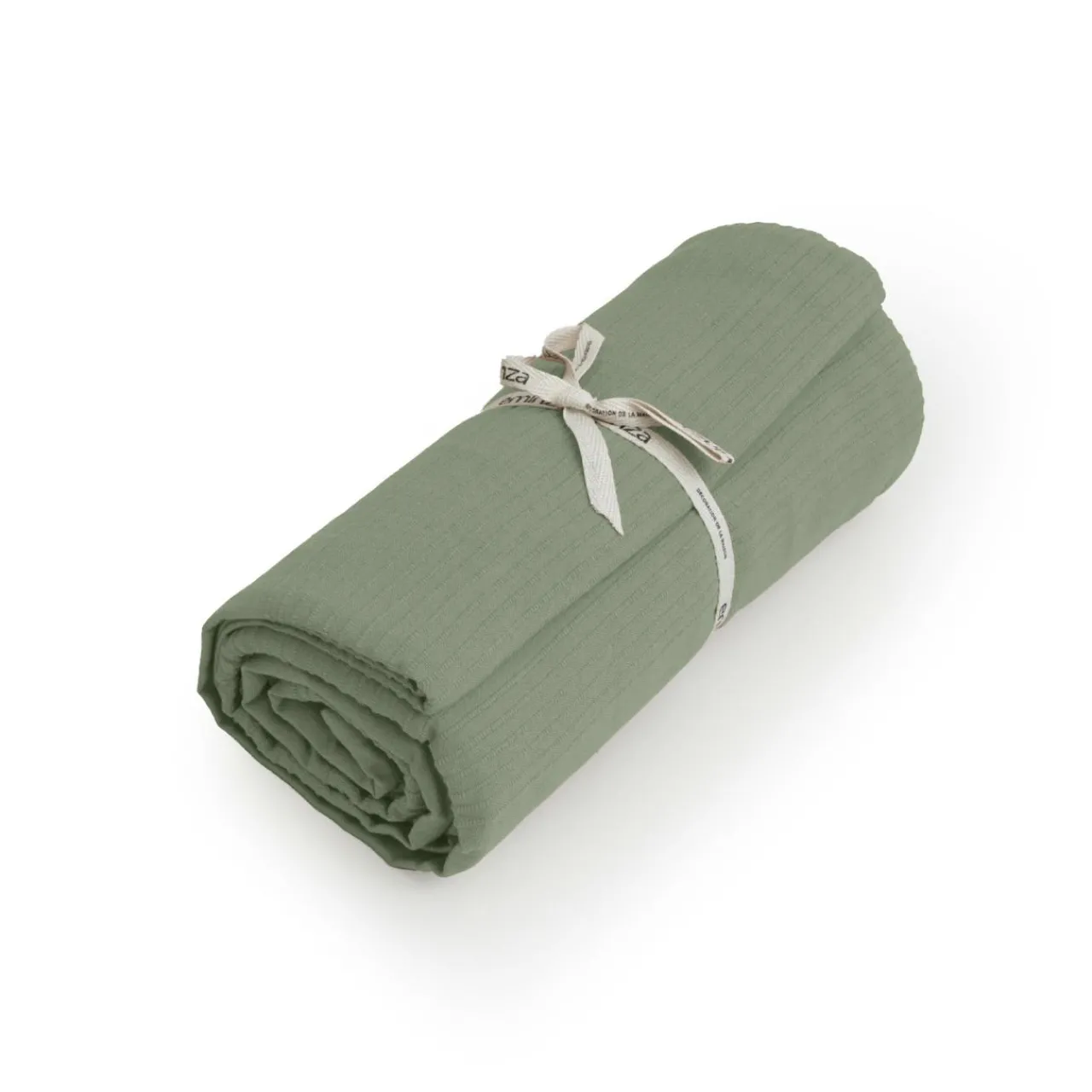 Plaid Et Jeté|Couvre-Lit Et Édredon|EMINZA Couvre-lit coton tissé (180 x 220 cm) Léa Vert romarin