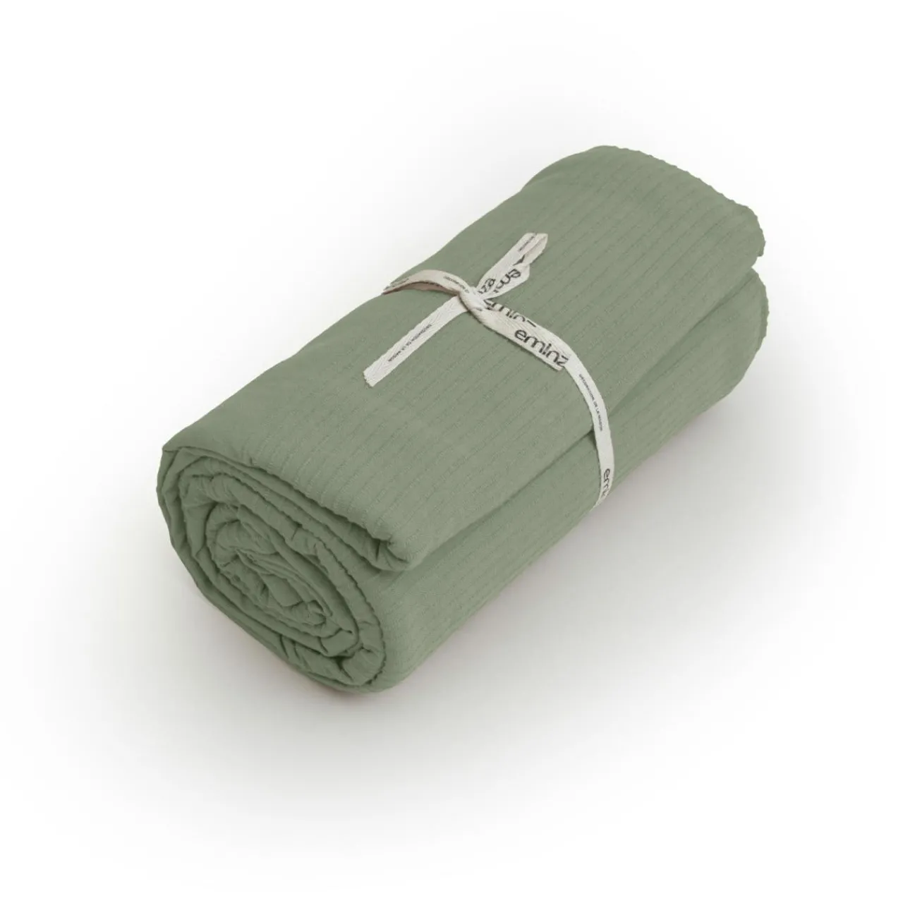 Plaid Et Jeté|Couvre-Lit Et Édredon|EMINZA Couvre-lit coton tissé (220 x 250 cm) Léa Vert romarin
