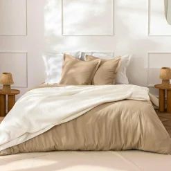 Couvre-Lit Et Édredon|douceur d'intu017drieur Couvre-lit effet sherpa (240 x 220 cm) Calinou Ecru