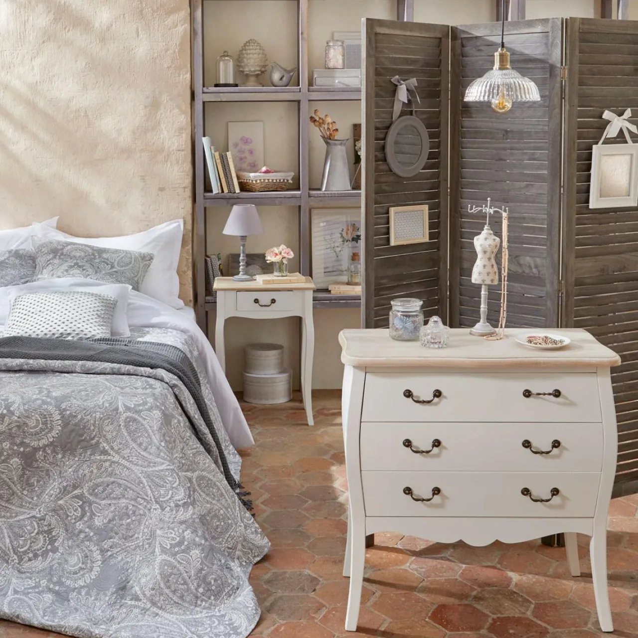 Couvre-Lit Et Édredon|ATMOSPHERA Couvre-lit et taies d'oreiller (240 x 260 cm) Marie Gris clair