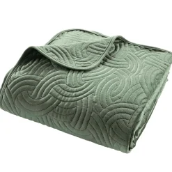 Couvre-Lit Et Édredon|douceur d'intu017drieur Couvre-lit matelassé et deux taies d'oreiller (240 x 260 cm) Solange cédre Vert