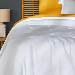 Couvre-Lit Et Édredon|EMINZA Couvre-lit matelassé gaze de coton (180 x 240 cm) Gaïa chantilly Blanc