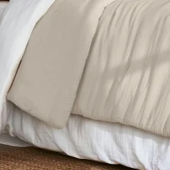 Couvre-Lit Et Édredon|EMINZA Couvre-lit matelassé gaze de coton (240 x 220 cm) Gaïa pampa Beige