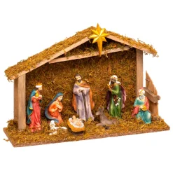 Crèche De Noël|JJA Crèche de Noël complète (H35 cm) Saint-Basile Multicolore
