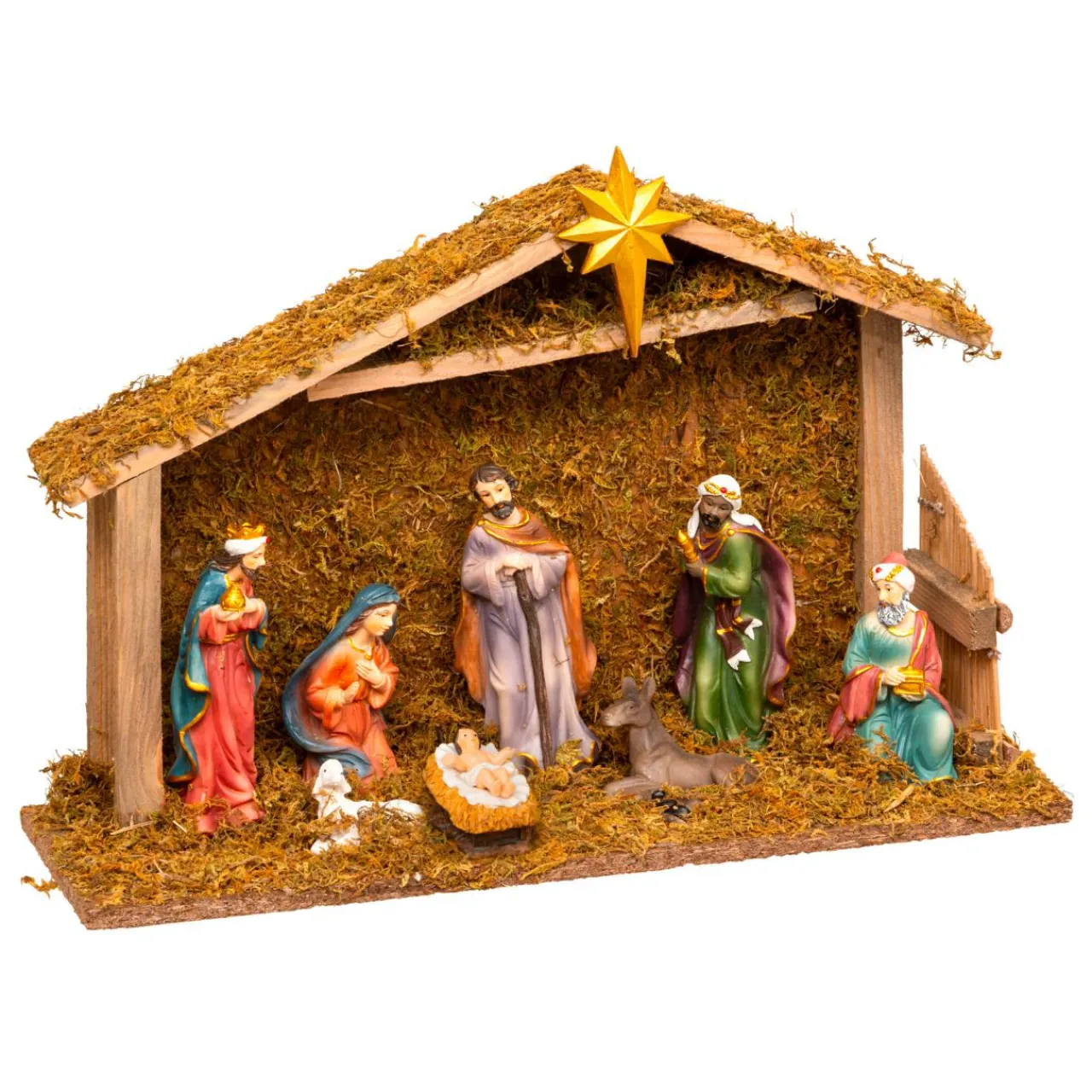 Crèche De Noël|JJA Crèche de Noël complète (H35 cm) Saint-Basile Multicolore