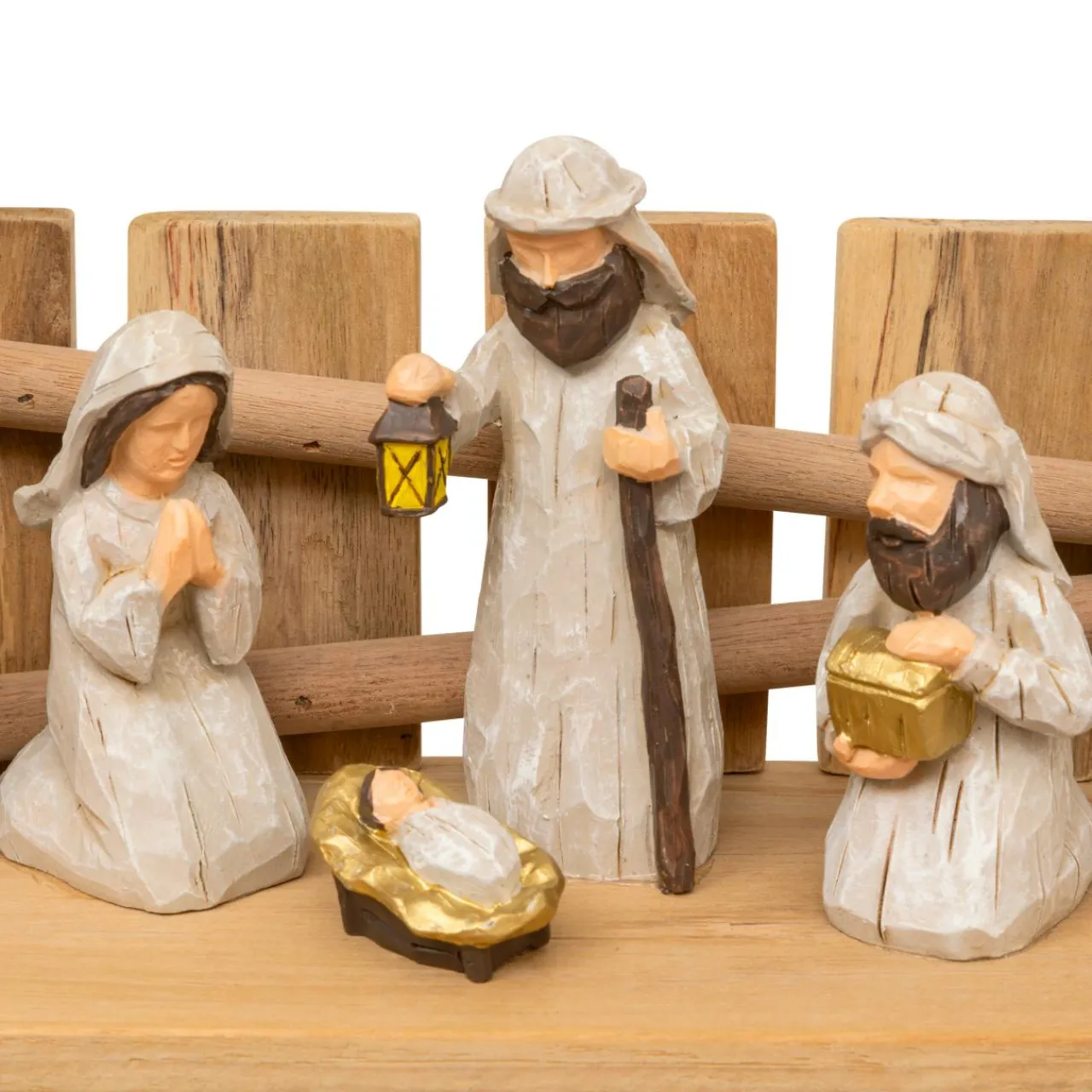 Crèche De Noël|JJA Crèche de Noël complète (H30 cm) Sainte-Carmen Naturel