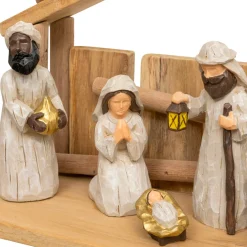 Crèche De Noël|JJA Crèche de Noël complète (H30 cm) Sainte-Carmen Naturel