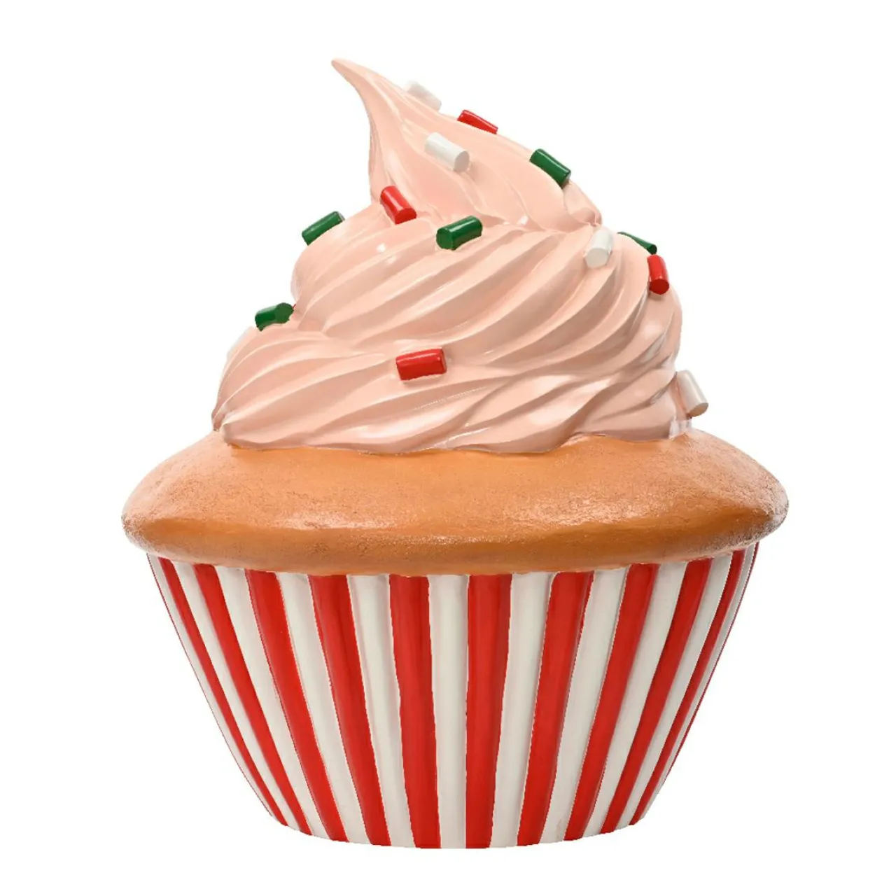 Personnage, Objet Grand Format|Déco Et Objet De Noël|KAEMINGK Cupcake de Noël Géant (H60 cm) Gourmandise colorée Rouge
