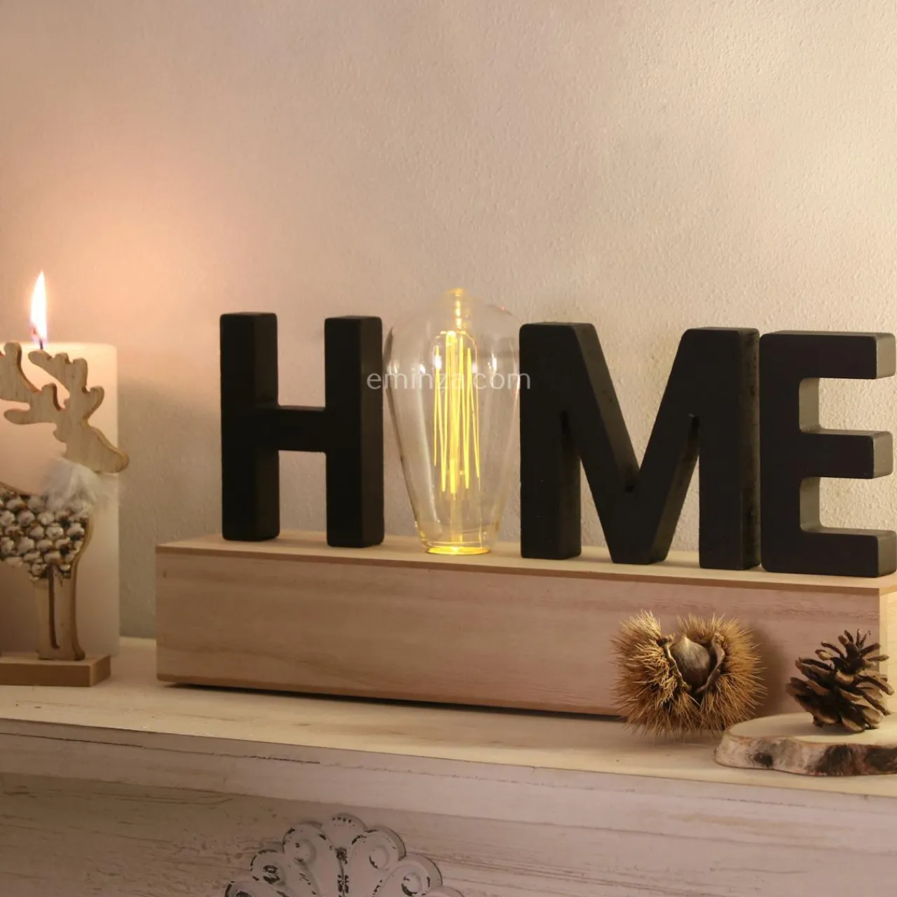 Guirlande Et Déco Lumineuse|ATMOSPHERA Décoration lettres lumineuses LED Home Noir