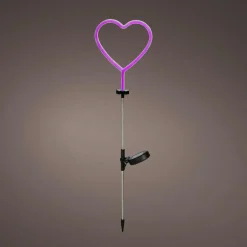 Luminaire Jardin|Eclairage Extérieur|KAEMINGK Décoration lumineuse Solaire à piquer au sol (H82 cm) Coeur néon Rose