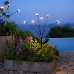 Luminaire Jardin|Eclairage Extérieur|KAEMINGK Décoration lumineuse Solaire à piquer au sol (H70 cm) Flowers Blanc chaud