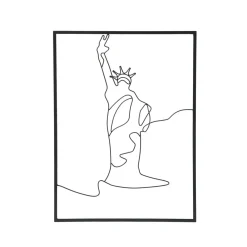 Toile, Cadre, Déco Murale|EMINZA Décoration murale en métal (H40 cm) Statut de la Liberté Noir