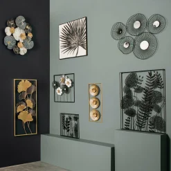 Toile, Cadre, Déco Murale|ATMOSPHERA Décoration murale en métal (H50 cm) Floral Queen Argent