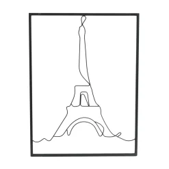 Toile, Cadre, Déco Murale|EMINZA Décoration murale en métal (H80 cm) Tour Eiffel Noir