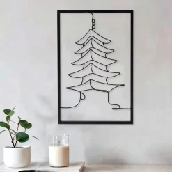 Toile, Cadre, Déco Murale|EMINZA Décoration murale en métal (H45 cm) Temple Noir