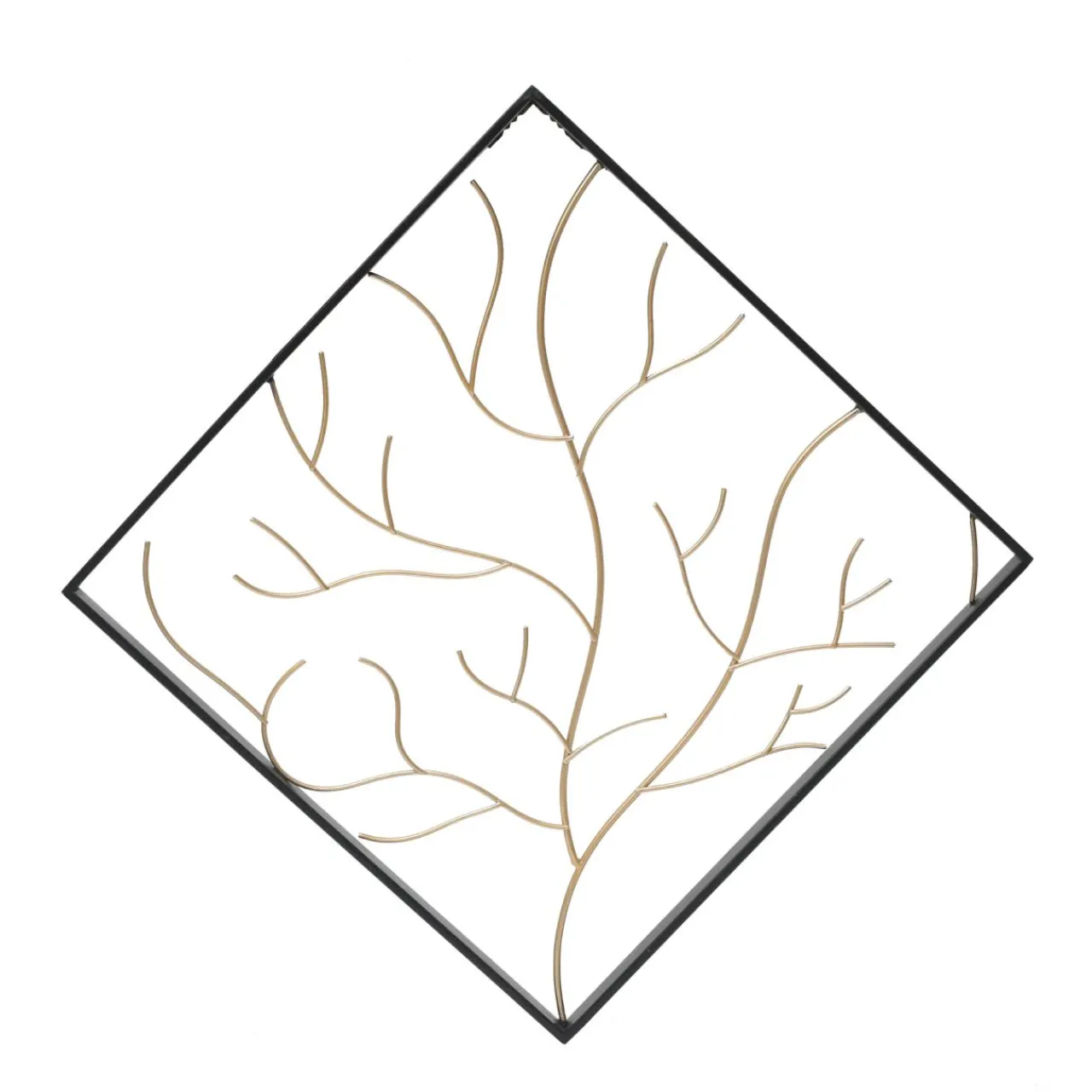 Toile, Cadre, Déco Murale|EMINZA Décoration murale en métal (H49,5 cm) Arbre contemporain et doré Noir