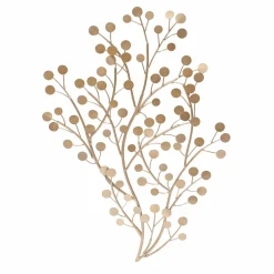 Toile, Cadre, Déco Murale|EMINZA Décation murale en métal (H80 cm) Sculpture petites feuilles clair Or