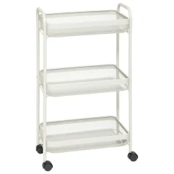 Desserte, Meuble|5 Five Simply Smart Desserte à roulettes 3 niveaux en métal (H75 cm) Mayaj Beige