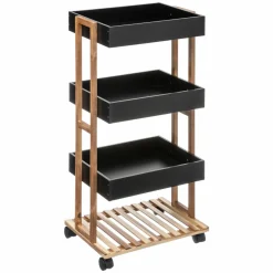 Desserte, Meuble|5 Five Simply Smart Desserte de cuisine 4 niveaux (H88 cm) Natureo Noir