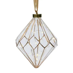 Déco Et Objet De Noël|Déco Et Objet Lumineux|KAEMINGK Diamant lumineux à piles 15 LED (H20 cm) Vintage /blanc chaud Or