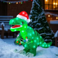 Père Noël, Animaux Et Personnage|Déco Et Objet Lumineux|EMINZA Dinosaure lumineux 80 LED (H47 cm) Rex Blanc froid