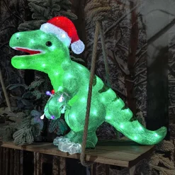 Père Noël, Animaux Et Personnage|Déco Et Objet Lumineux|EMINZA Dinosaure lumineux 80 LED (H47 cm) Rex Blanc froid