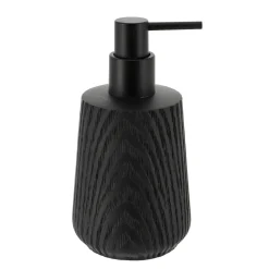 Accessoire Salle De Bain|TENDANCE Distributeur de savon effet bois (350 ml) Scandi Noir