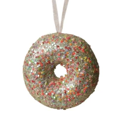 Décoration De Sapin|KAEMINGK Donut de Noël à suspendre (D9 cm) Gourmandise pailleté Vert
