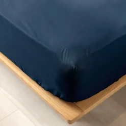 Drap Housse|DOUCEUR D'INTERIEUR Drap housse coton bio (90 x 190 cm) Biolina Bleu nuit
