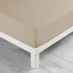 Drap Housse|DOUCEUR D'INTERIEUR Drap housse coton lavé (140 x 190 cm) Linette Beige