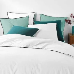 Drap Housse|DOUCEUR D'INTERIEUR Drap housse coton lavé (140 x 190 cm) Linette Blanc