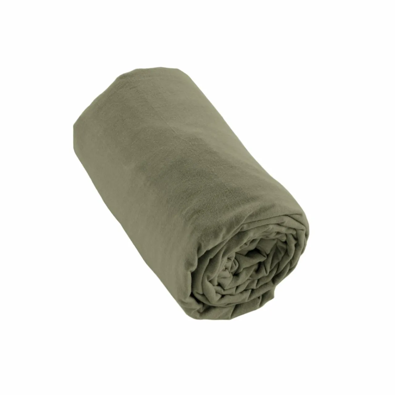 Drap Housse|EMINZA Drap housse en flanelle de coton (200 x 200 cm) Nina Vert romarin