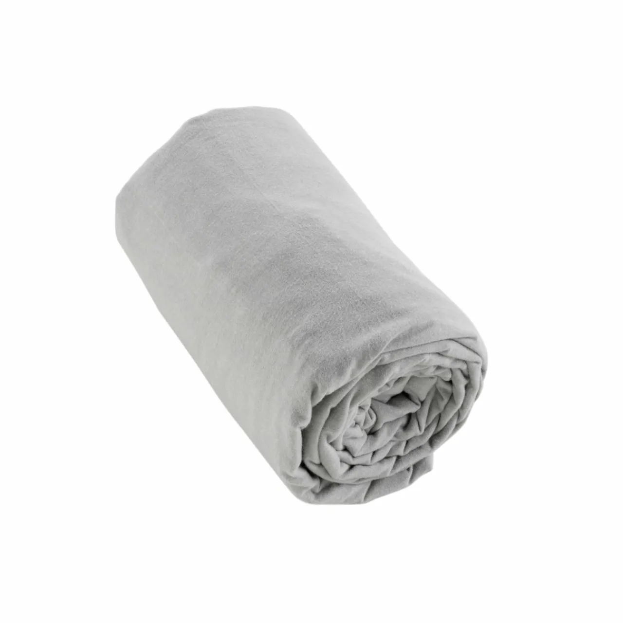 Drap Housse|EMINZA Drap housse flanelle de coton (90 x 190 cm) Théa Gris clair