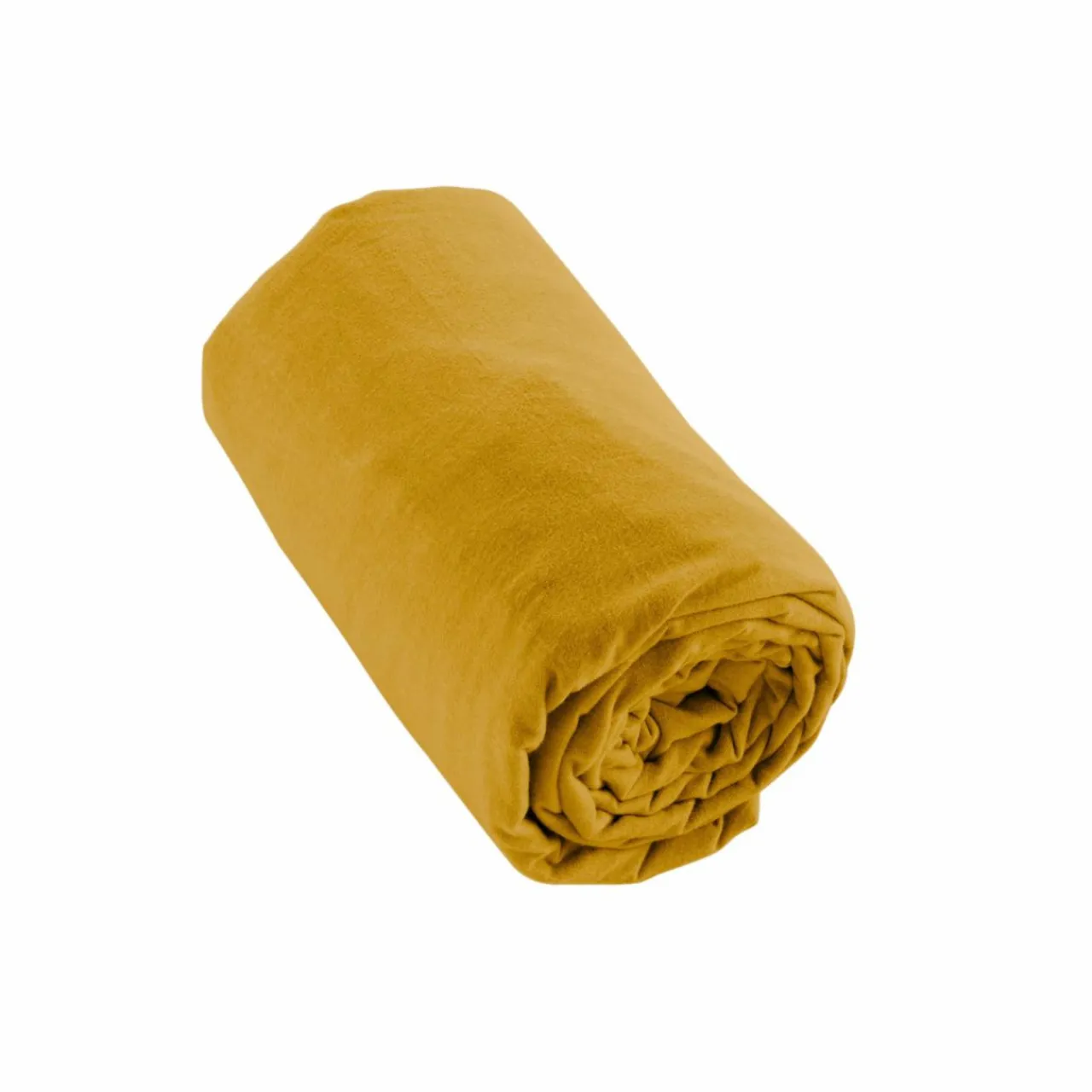 Drap Housse|EMINZA Drap housse flanelle de coton (140 x 190 cm) Nina Jaune ocre