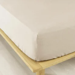Drap Housse|EMINZA Drap housse flanelle de coton (180 x 200 cm) Nina Beige