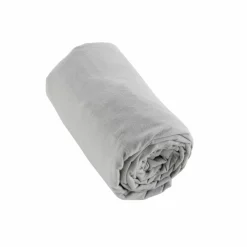 Drap Housse|EMINZA Drap housse flanelle de coton (90 x 200 cm) Nina Gris clair