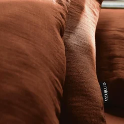 Drap Housse|EMINZA Drap housse gaze de coton (140 x 190 cm) Gaïa Terracotta