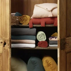 Drap Housse|EMINZA Drap housse gaze de coton (90 x 190 cm) Gaïa Gris granit Gris foncé