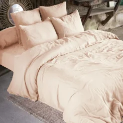 Drap Housse|EMINZA Drap housse gaze de coton (180 x 200 cm) Gaïa Rose poudré