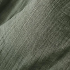 Drap Housse|EMINZA Drap housse gaze de coton (90 x 200 cm) Gaïa Vert romarin