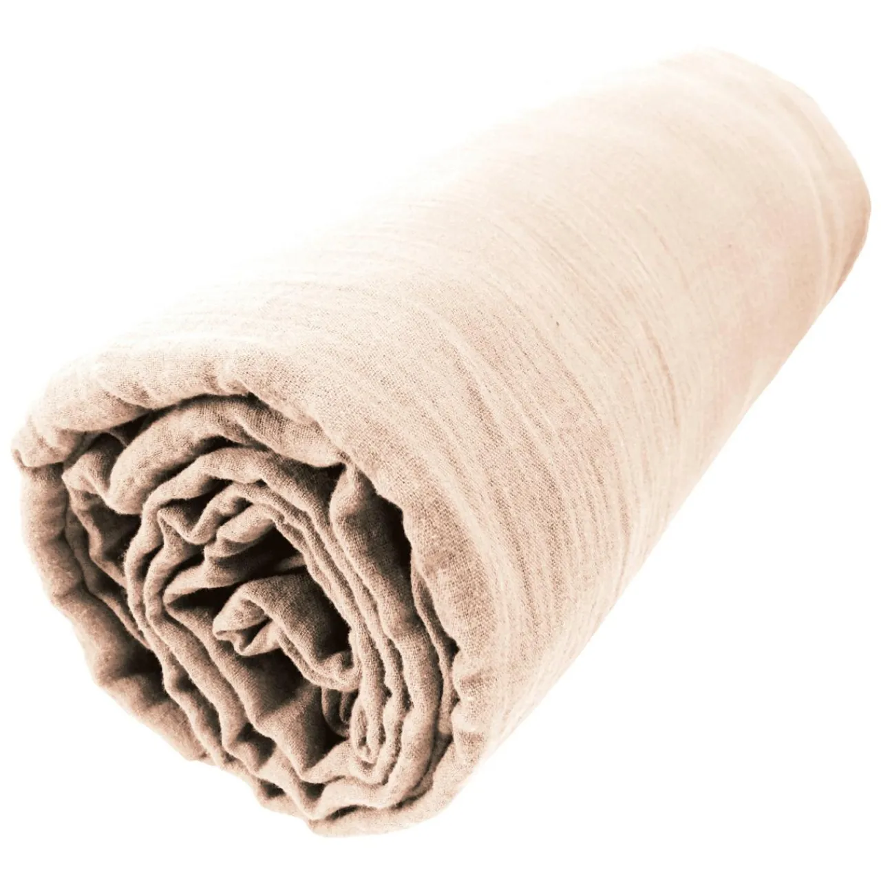 Drap Housse|EMINZA Drap housse gaze de coton (90 x 200 cm) Gaïa Rose poudré