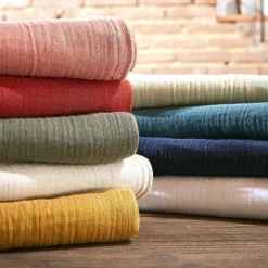 Drap Housse|EMINZA Drap housse gaze de coton (90 x 190 cm) Gaïa Vert sapin