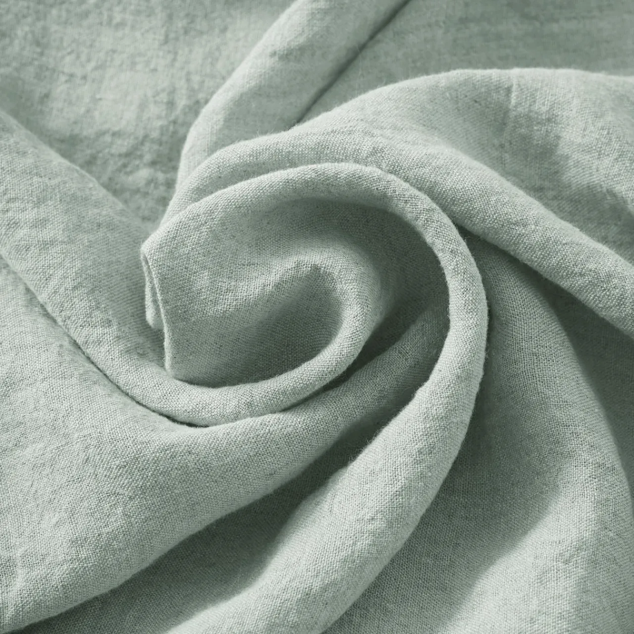 Drap Housse|EMINZA Drap housse lin lavé (160 x 200 cm) Louise Vert Eucalyptus