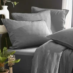 Drap Housse|EMINZA Drap housse lyocell Tencel™ lavé (90 x 190 cm) Olivia granit Gris