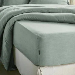 Drap Housse|EMINZA Drap housse lyocell Tencel™ lavé (90 x 200 cm) Olivia Vert Eucalyptus